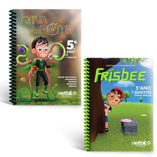 Kit Livro Didático Coleção Ativa Mente + Livro Inglês Coleção Frisbee – 5º Ano